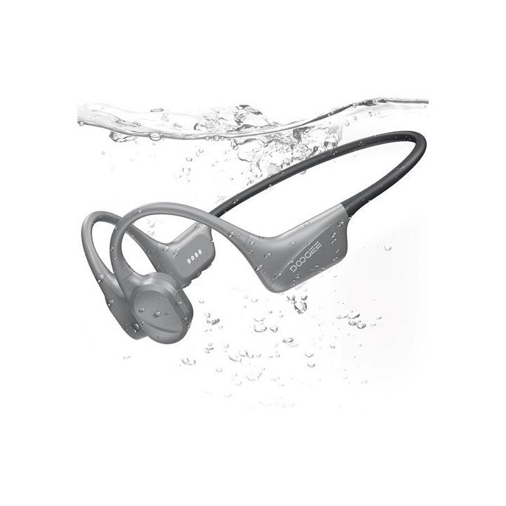 Doogee BoneBeat Swim Auricular de Conducción Osea BT y MP3 para Nadar Gris Claro