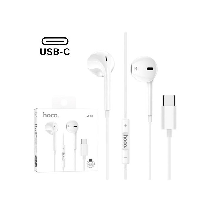 Hoco M101 Auricular USB-C con Micrófono Blanco