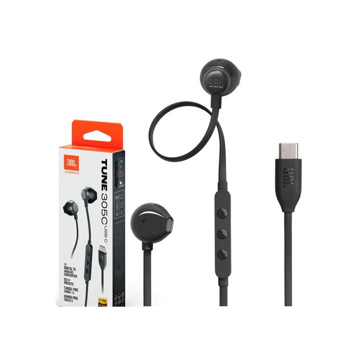 JBL Tune 305C Auricular USB-C con micrófono Negro