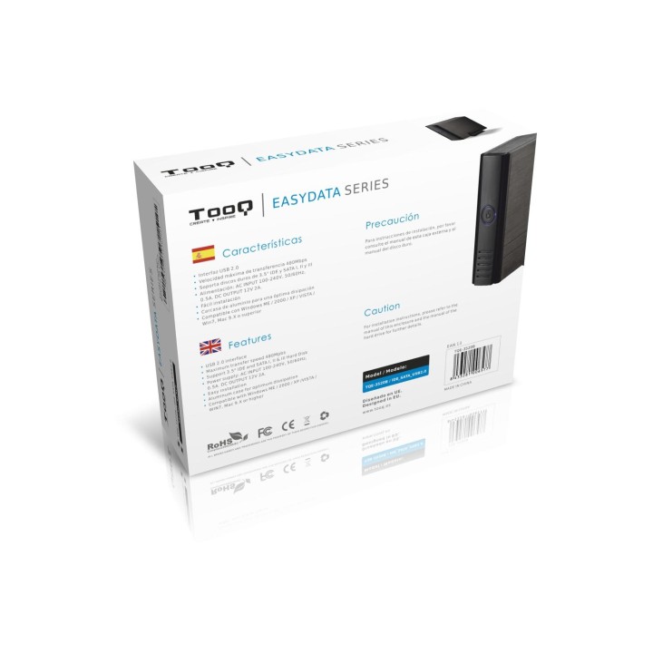 CAJA 3.5 TOOQ USB 2.0 SATA IDE NEGRA TQE-3520B