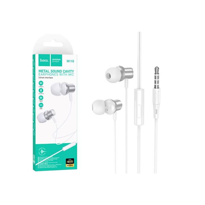 Hoco M110 Auriculares con Micrófono y Clavija 3.5mm Silver