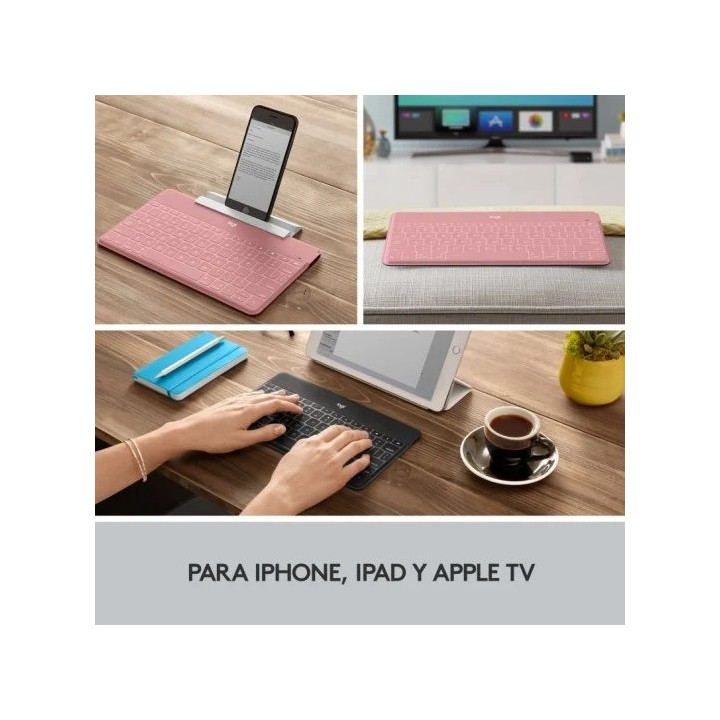TECLADO LOGITECH KEYS TO GO WIRELESS FOR MACOS ROSE