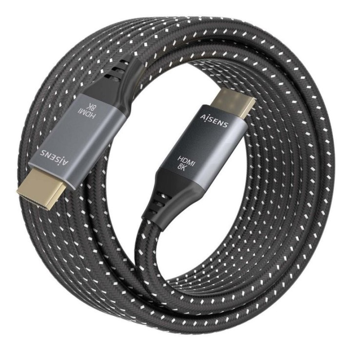 CABLE HDMI 2.1 8K AISENS HDMI/M - HDMI/M 5M TRENZADO BLACK/GREY