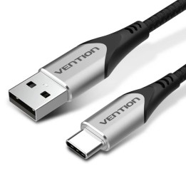 CABLE VENTION USB-C 2.0 USB-C/M - USB-A/M 480MBPS TRENZADO 1M GREY