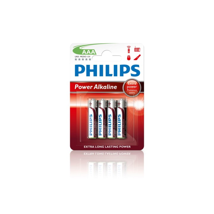 PILAS PHILIPS AAA POWER ALKALINE 4 UDS LR03P4B/10