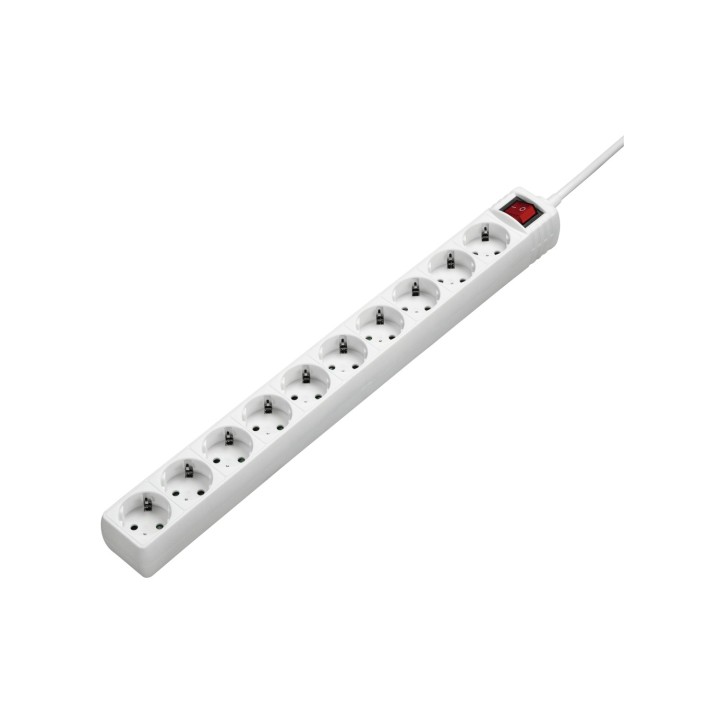 Hama 00137234 limitador de tensión Blanco 10 salidas AC 230 V 3 m