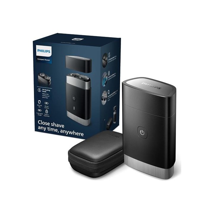 Philips PQ888/06 Afeitadora Compacta de Viaje Recargable, ConfortCut