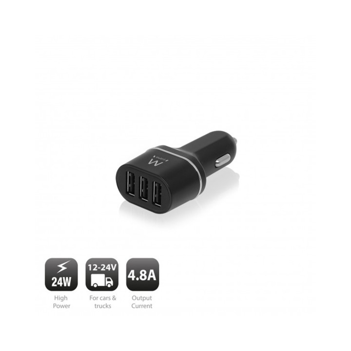 CARGADOR EWENT EW1202 COCHE USB 4.8A