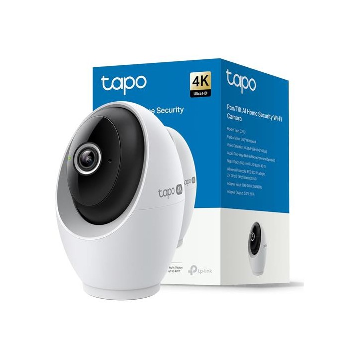 Tp-Link Tapo C260 Cámara de Vigilancia 360º Interior, 4K, Detección IA, Visión Nocturna
