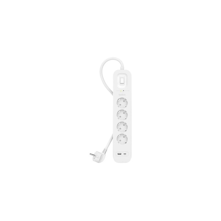 Belkin SRB001VF2M limitador de tensión Blanco 4 salidas AC 2 m