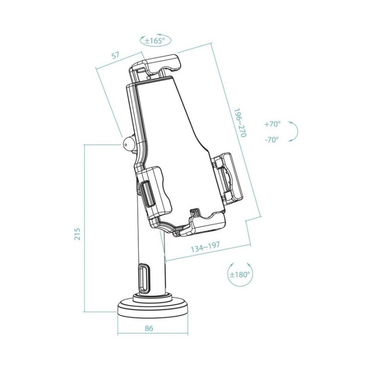 SOPORTE SOBREMESA TOOQ ANTIRROBO AJUSTABLE PARA TABLET 7.9-10.5 BLACK