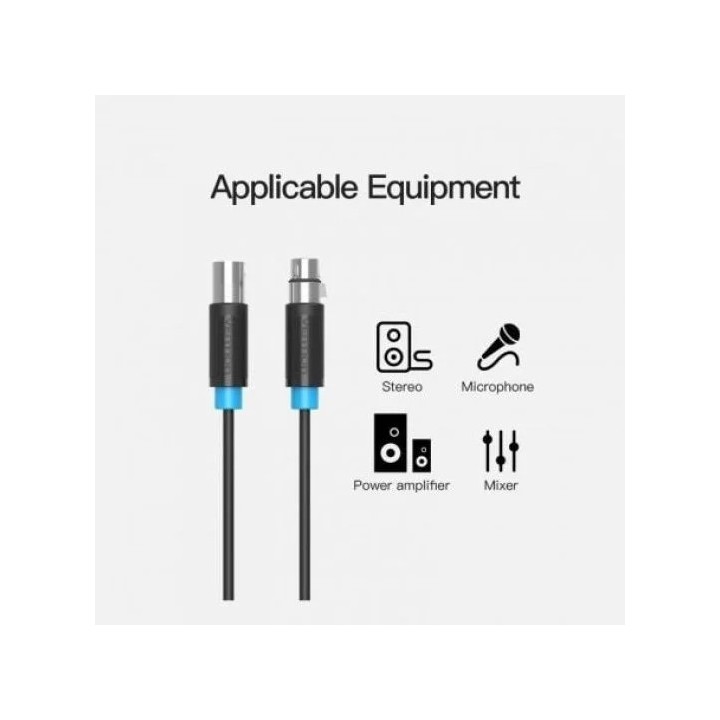 CABLE ESTEREO VENTION XLR M - XLR H 2M BLACK
