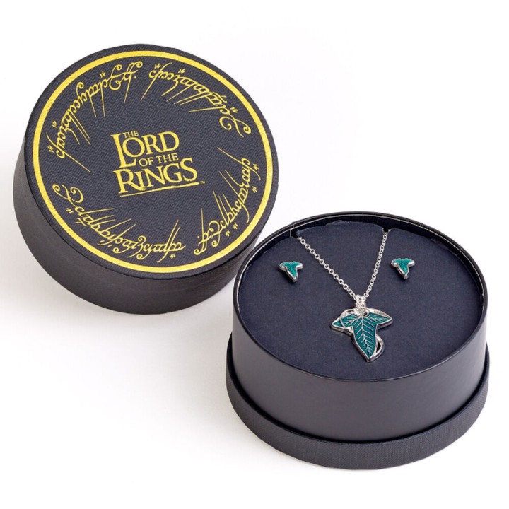 Set colgante + pendientes La Hoja de Lorien El Señor de los Anillos
