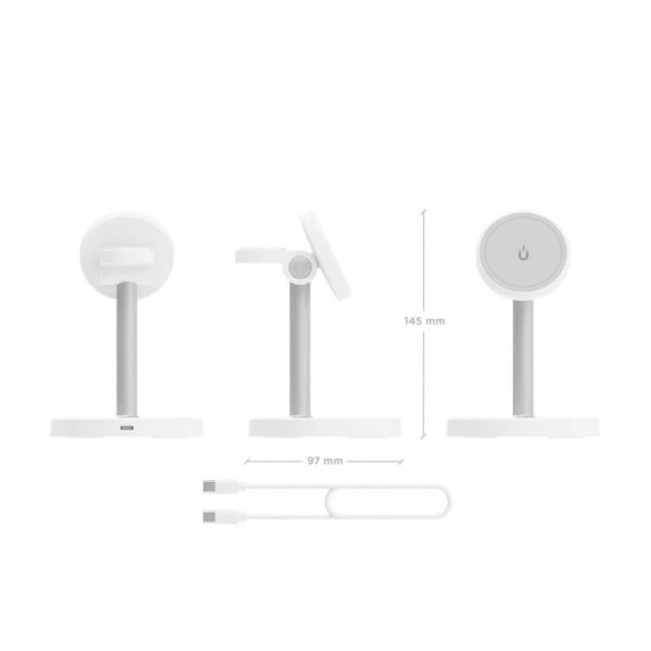 BASE CARGADOR AISENS SMARTPHONE/APPLE WATCH/AURICULARES WIRELESS QI2 15W USB-C WHITE