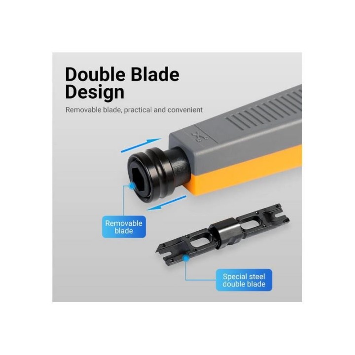 INSERTADORA VENTION TIPO 110 RJ45 RJ11 GREY/ORANGE