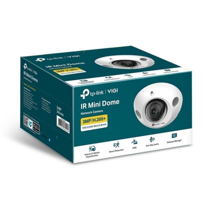 CAMARA IP TP-LINK VIGI DOMO MINI 3MP 2.8MM IR 30M IK08 POE/CC