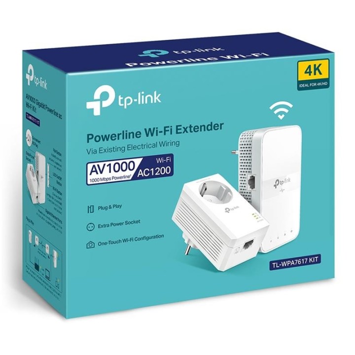 POWERLINE TP-LINK TL-WPA7617KIT ETHERNET AV1000 GIGABIT AC WFI 2UDS