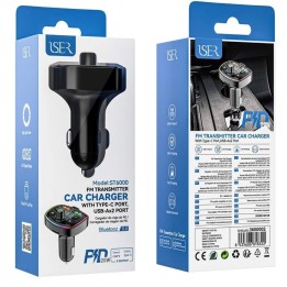 Transmisor FM y Bluetooth para Coche con cargador 20W Iser ST6000