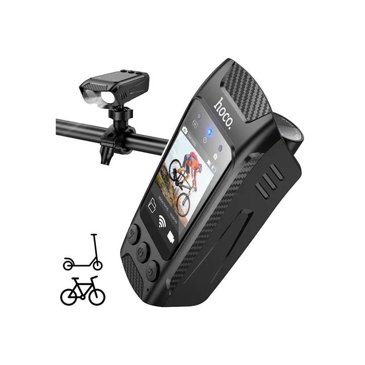 Hoco DV104 Cámara 4K con pantalla y luz LED para Bicicleta o Moto