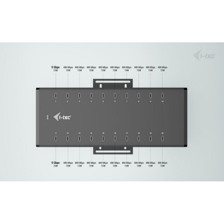 HUB USB-C/USB-A I-TEC 20 PUERTOS USB-C 15W BLACK
