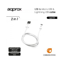CABLE USB A MICRO USB Y LIGHTNING APPROX APPC32