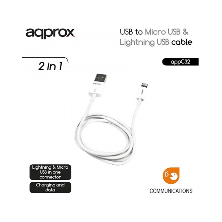 CABLE USB A MICRO USB Y LIGHTNING APPROX APPC32