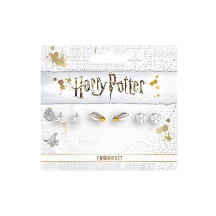 Set pendientes Deathly Hallows Golden Snitch Platform Harry Potter