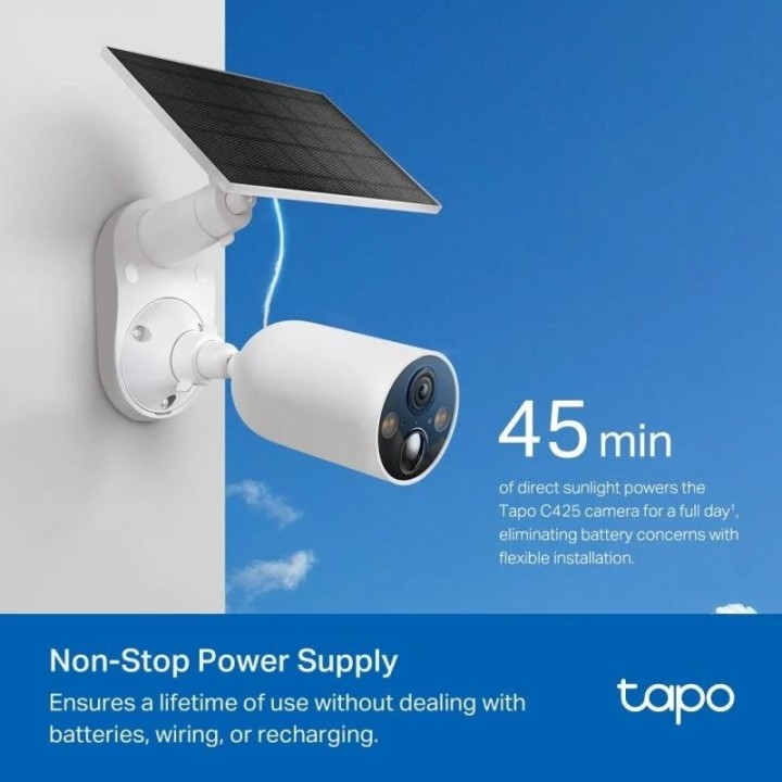CAMARA IP TP-LINK TAPO C425 2K QHD IP65 EXTERIOR + PANEL SOLAR