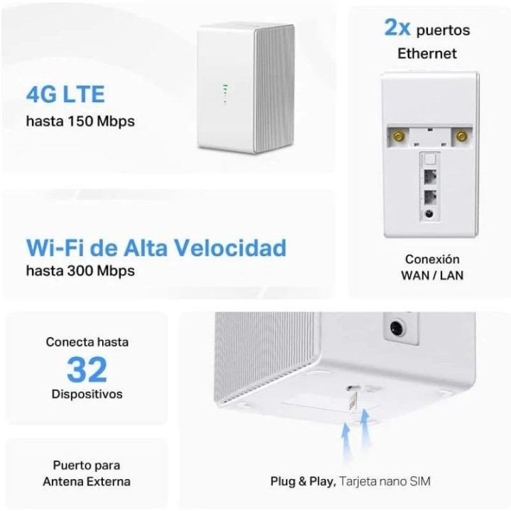 WIRELESS ROUTER MERCUSYS MB130-4G 4G LTE 150MBPS