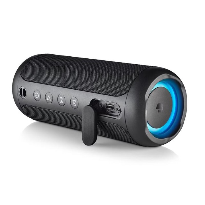 ALTAVOCES NGS ROLLER FURIA 2 RGB PORTATIL WATERPROOF IPX7/BT/USB/AUX BLACK