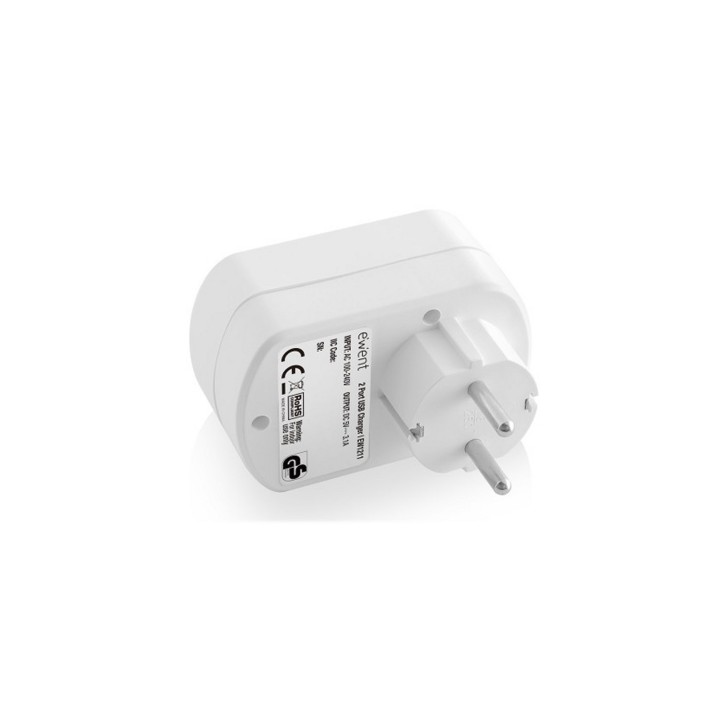 CARGADOR EWENT EW1211 2 PUERTOS USB 3.1A Y SHUCKO
