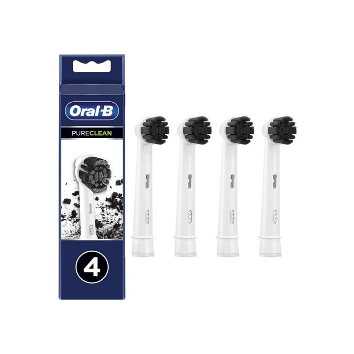 Braun Oral-B 4 Cabezales de Recambio Pure-Clean Charcoal Carbón (EB20CH-4)