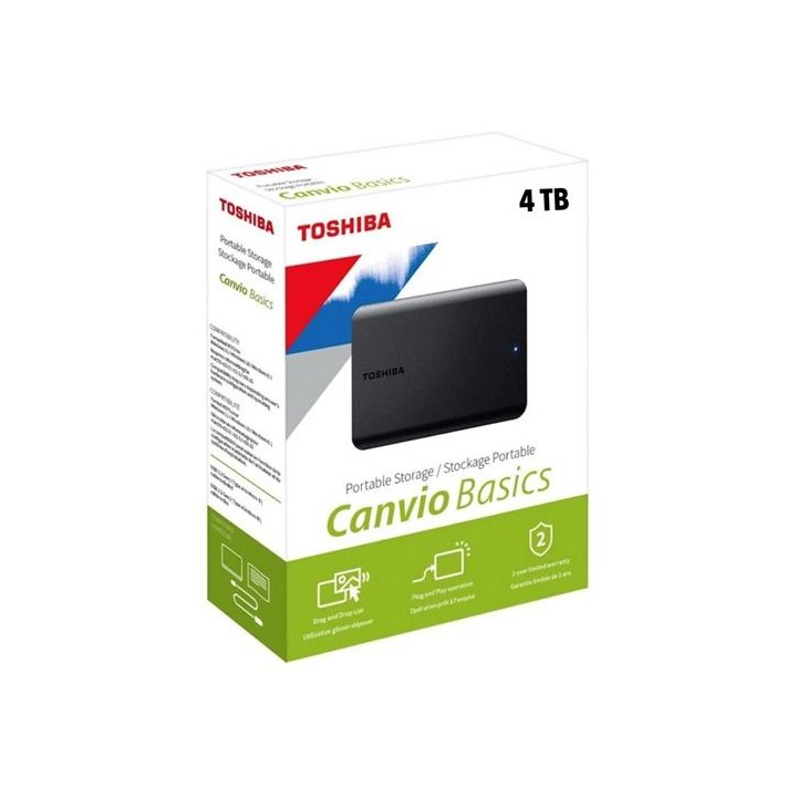 DISCO DURO EXTERNO TOSHIBA 4 TB USB 3.2 CANVIO BASIC (HDTB540EK3CA)