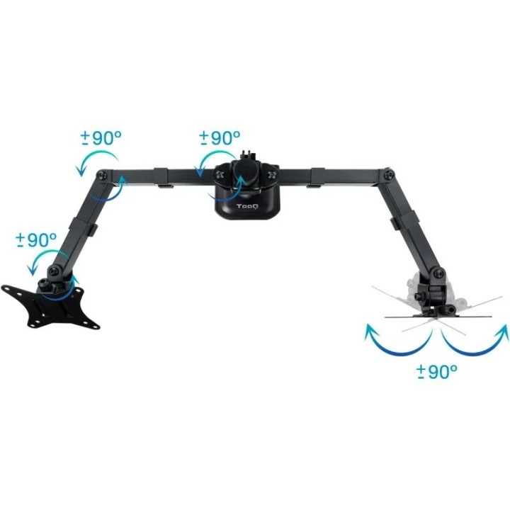 SOPORTE DE MESA TV/MONITOR TOOQ 17-27 2 BRAZOS BLACK