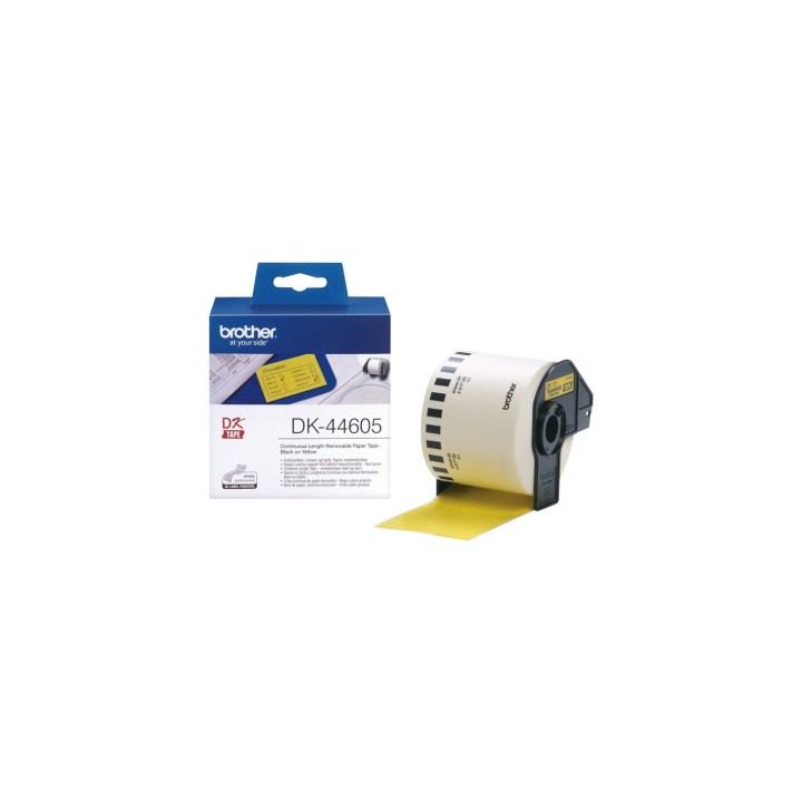 CINTA ETIQUETAS BROTHER DK-44605 PAPEL CONTINUO REMOVIBLE AMARILLO 6,2CM x 30,5M DK44605