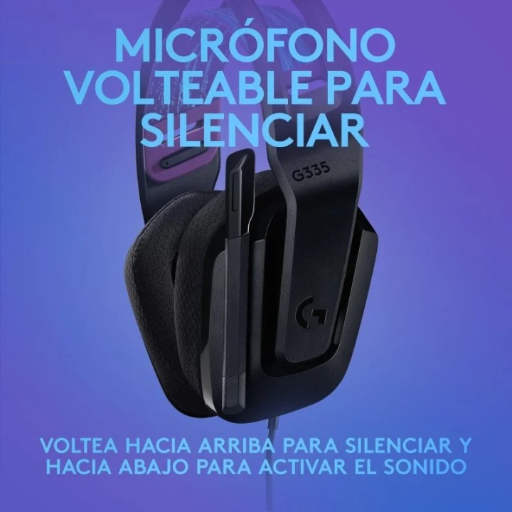 AURICULARES + MICROFONO LOGITECH GAMING G335 JACK 3.5MM BLACK/BLUE