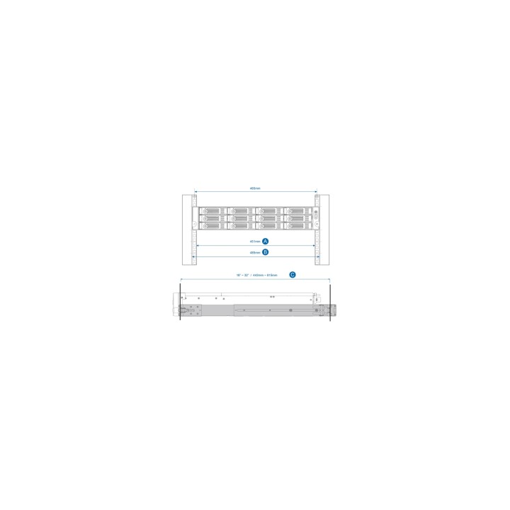 QNAP B02 SLIDE RAIL RACK METALICO RAIL-B02