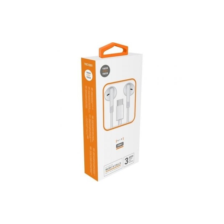 AURICULARES + MICROFONO TECH ONE TECH EAR USB-C WHITE