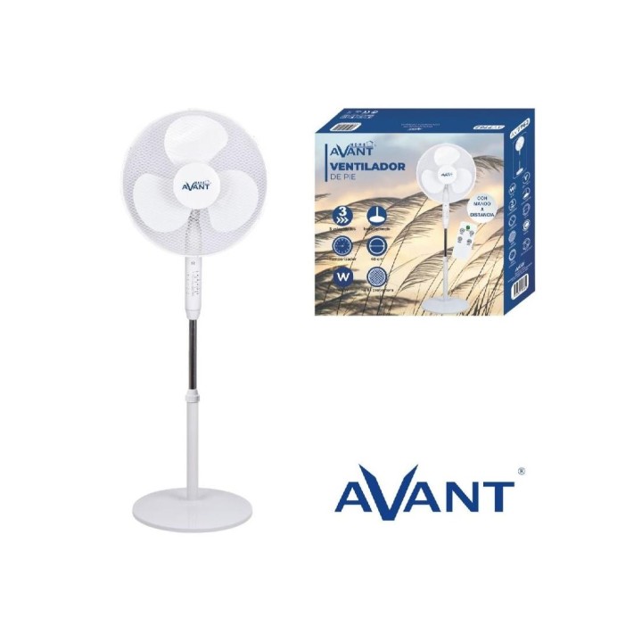 Avant AV7762 Ventilador Pie 45W con Mando a Distancia Blanco