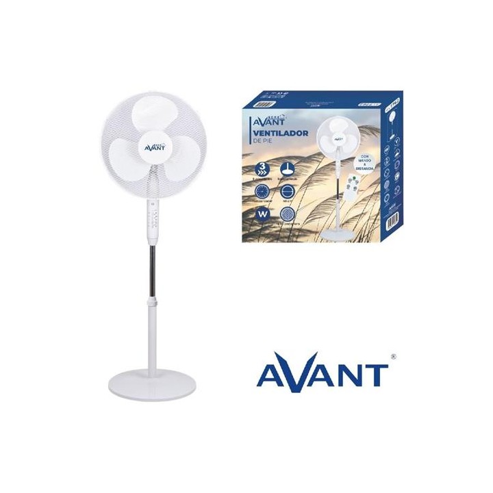 Avant AV7762 Ventilador Pie 45W con Mando a Distancia Blanco