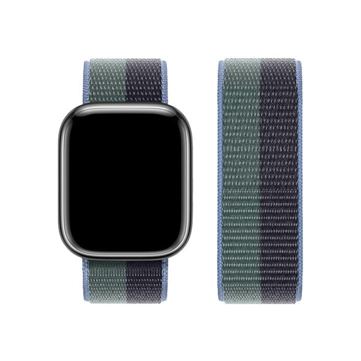 Hoco iWatch WA02 Original Series Loop Type Nylon Strap (38/40/41mm) Midnight With Eucalyptus Green