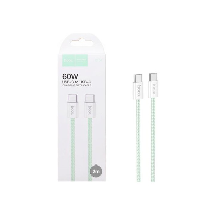 Cable USB-C a USB-C 2 Metros 60W Hoco X104 Trenzado Reforzado Verde