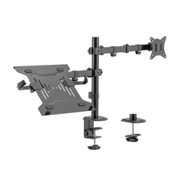 SOPORTE DE MESA MONITOR/NOTEBOOK AISENS REG.ALTURA GIR. INCL. 17-32 9KG BLACK
