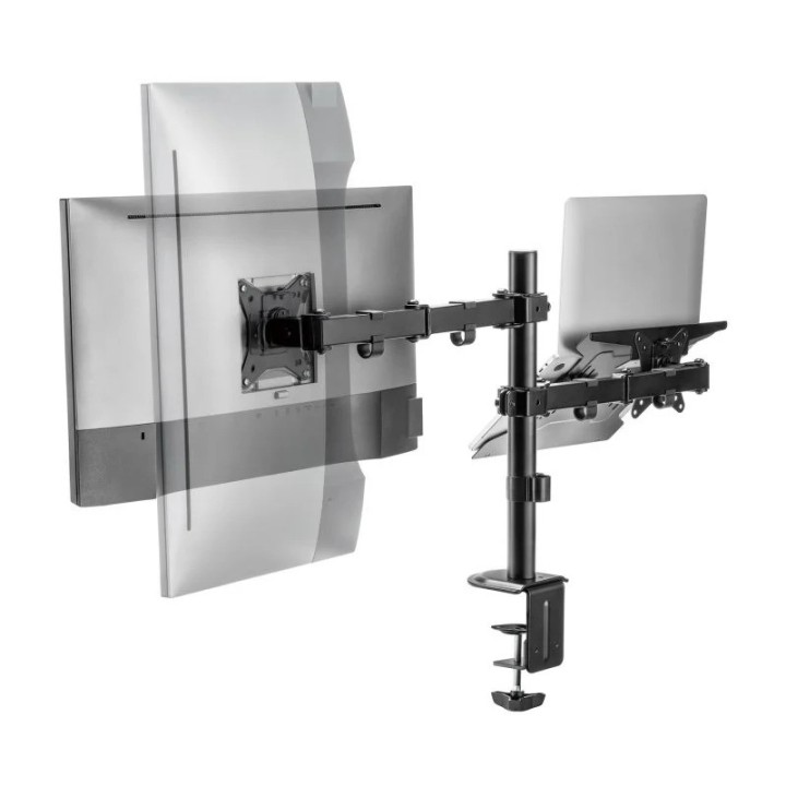 SOPORTE DE MESA MONITOR/NOTEBOOK AISENS REG.ALTURA GIR. INCL. 17-32 9KG BLACK