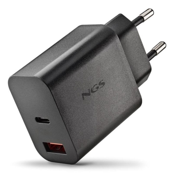 CARGADOR DE PARED NGS ERA GAN USB-C/USB-A 20W BLACK