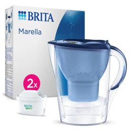Brita Marella Jarra Filtrante 2.4L + 2 Filtros Maxtra Pro Azul