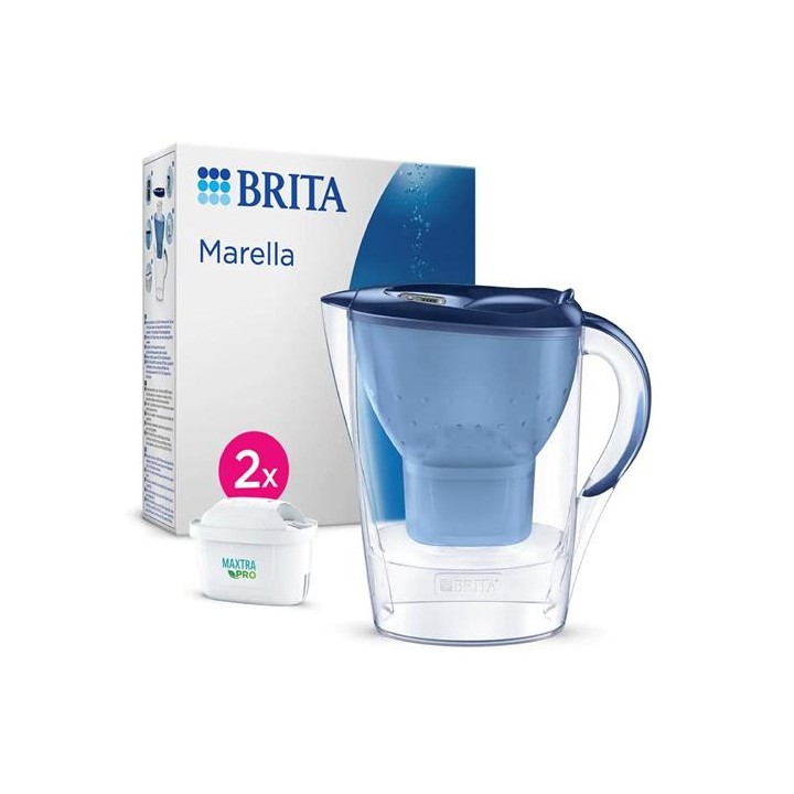 Brita Marella Jarra Filtrante 2.4L + 2 Filtros Maxtra Pro Azul