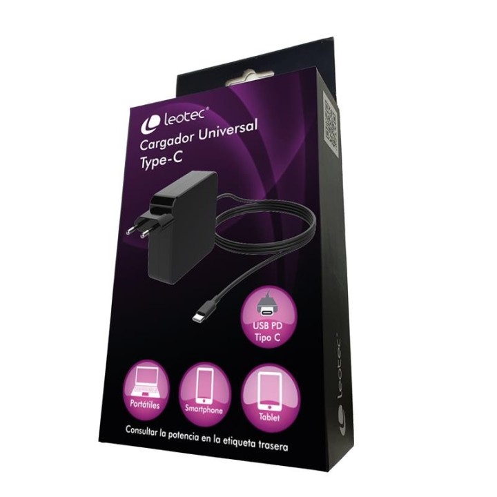 CARGADOR PORTATIL LEOTEC 90W AUTOMATICO USB-C TYPE C