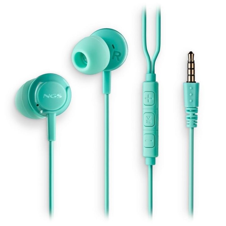 AURICULARES + MICROFONO NGS DRIFT IN EAR JACK 3,5MM GREEN MINT