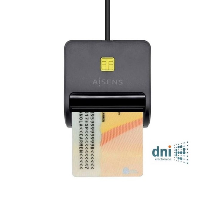 LECTOR DE TARJETAS DNIE AISENS DNI USB 2.0 BLACK